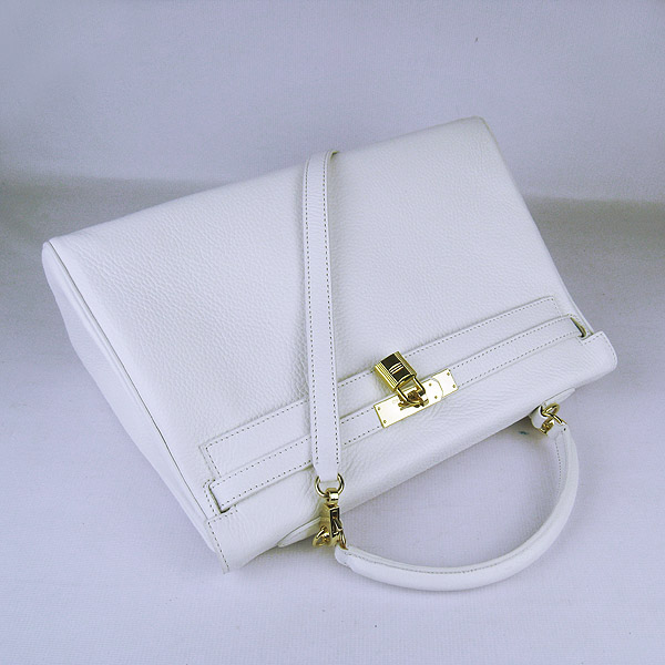 High Quality Hermes Kelly 35CM Togo Leather Bag White 6308